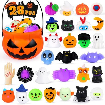 28 Pcs Halloween Mochi Squishy Toys