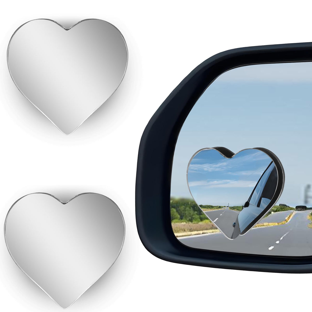 Cars Heart Shaped Blind Spot Mirrors