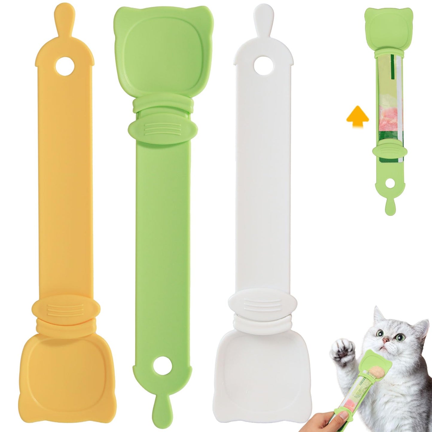 3 Pcs Cat Treat Spoon Squeeze