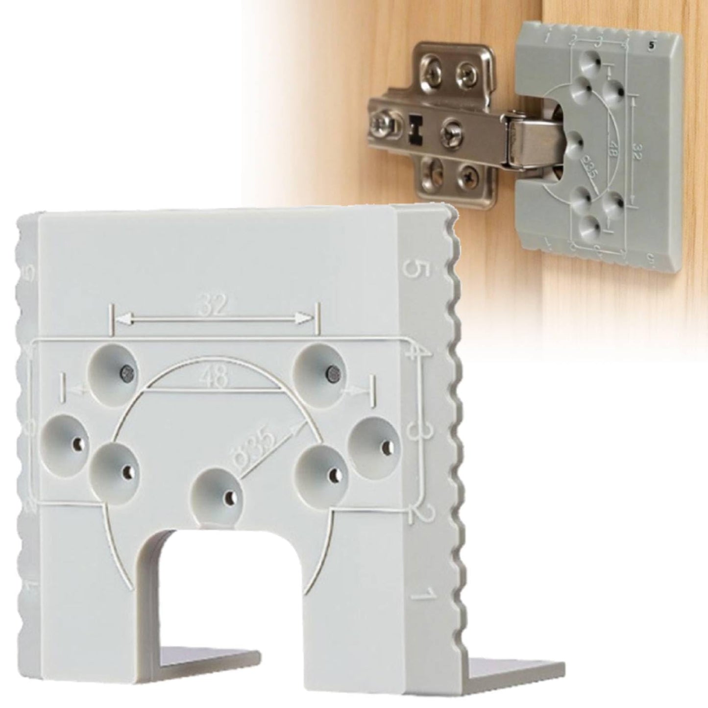 6 Pcs Magnetic Cabinet Door Hinge Spacer with Scale