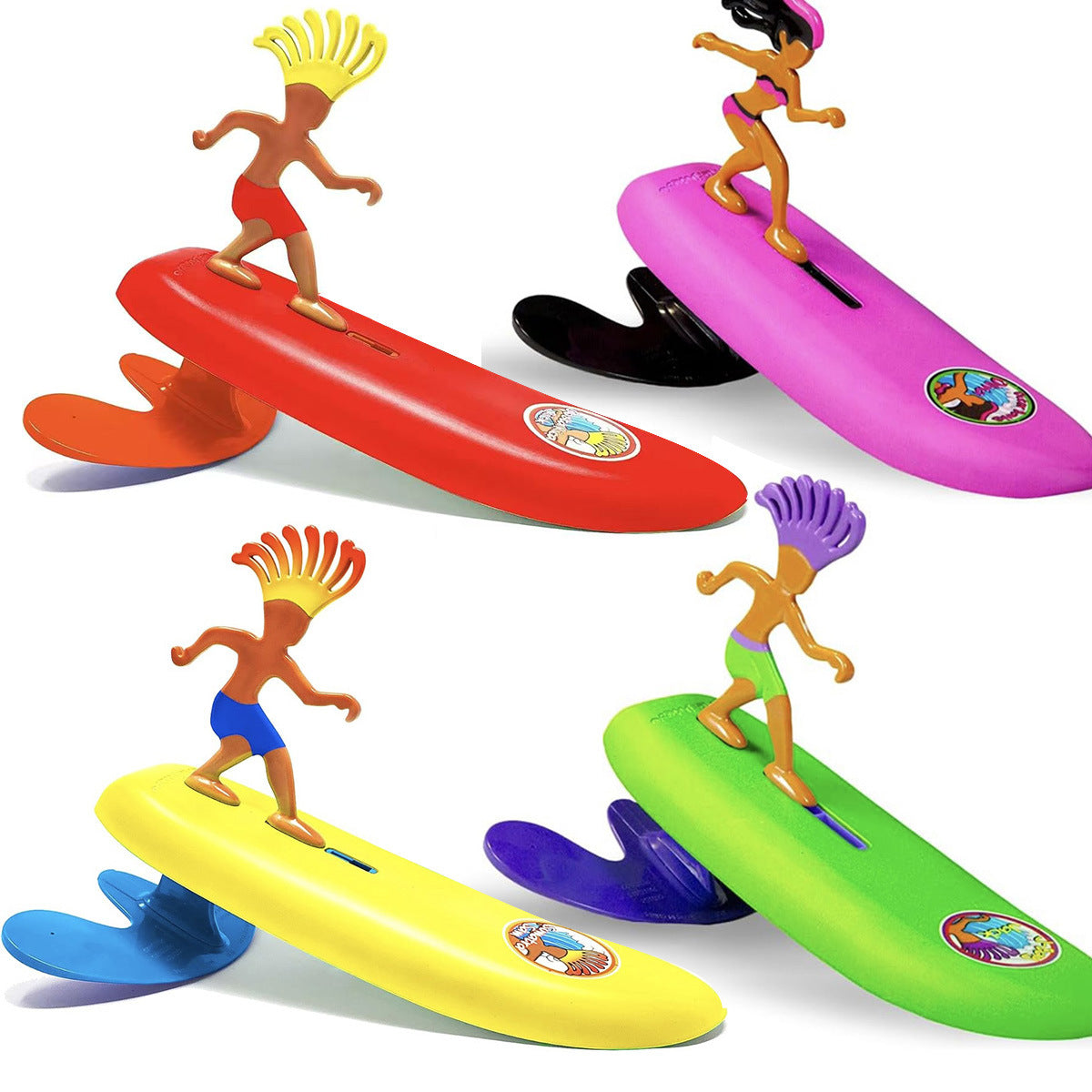 Wave Powered Mini-Surfer and Surfboard Toy