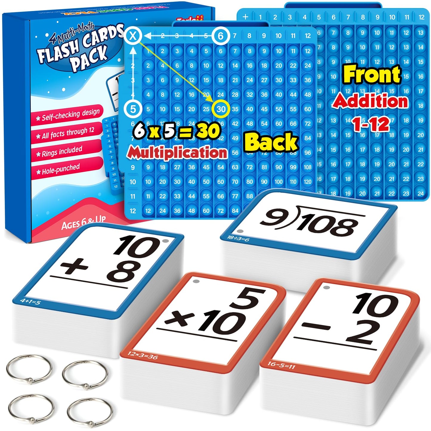Math Flash Cards + Math Board