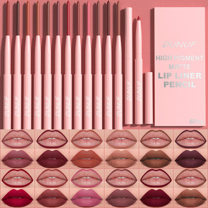 6 Colors Retractable Lip Liner Kit