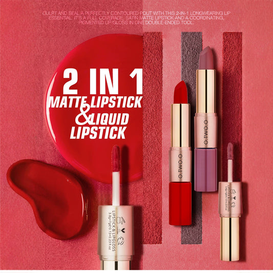 2-in-1 Matte Lip Gloss & Lipstick