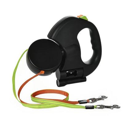 Adjustable Dual Pet Retractable Leash with LED Light