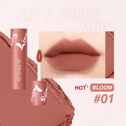 Lip & Cheek Mud Lipstick for Lips, Cheeks, Soft Mud Texture