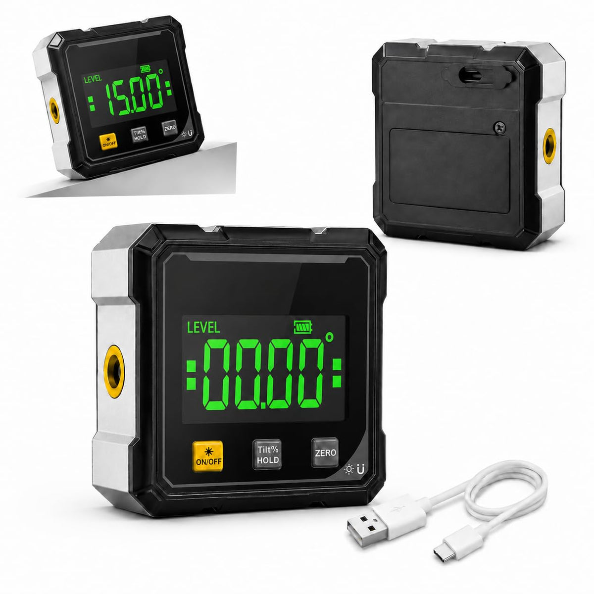 Digital Laser Angle Finder Inclinometer with 4-Sided Magnetic Base