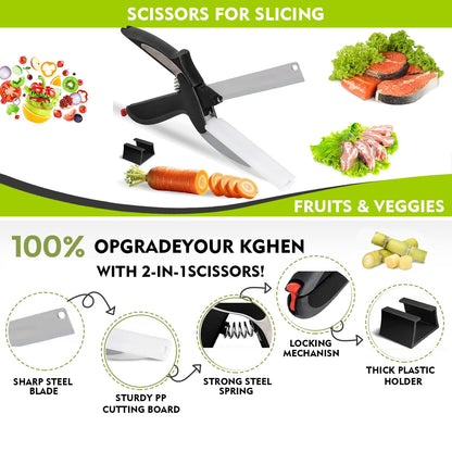 2 In 1 Kitchen Scissors With Cutting Board