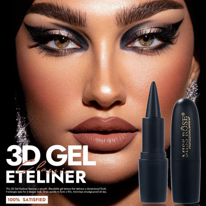 Black Gel Eyeliner Pencil Waterproof Smudge Proof
