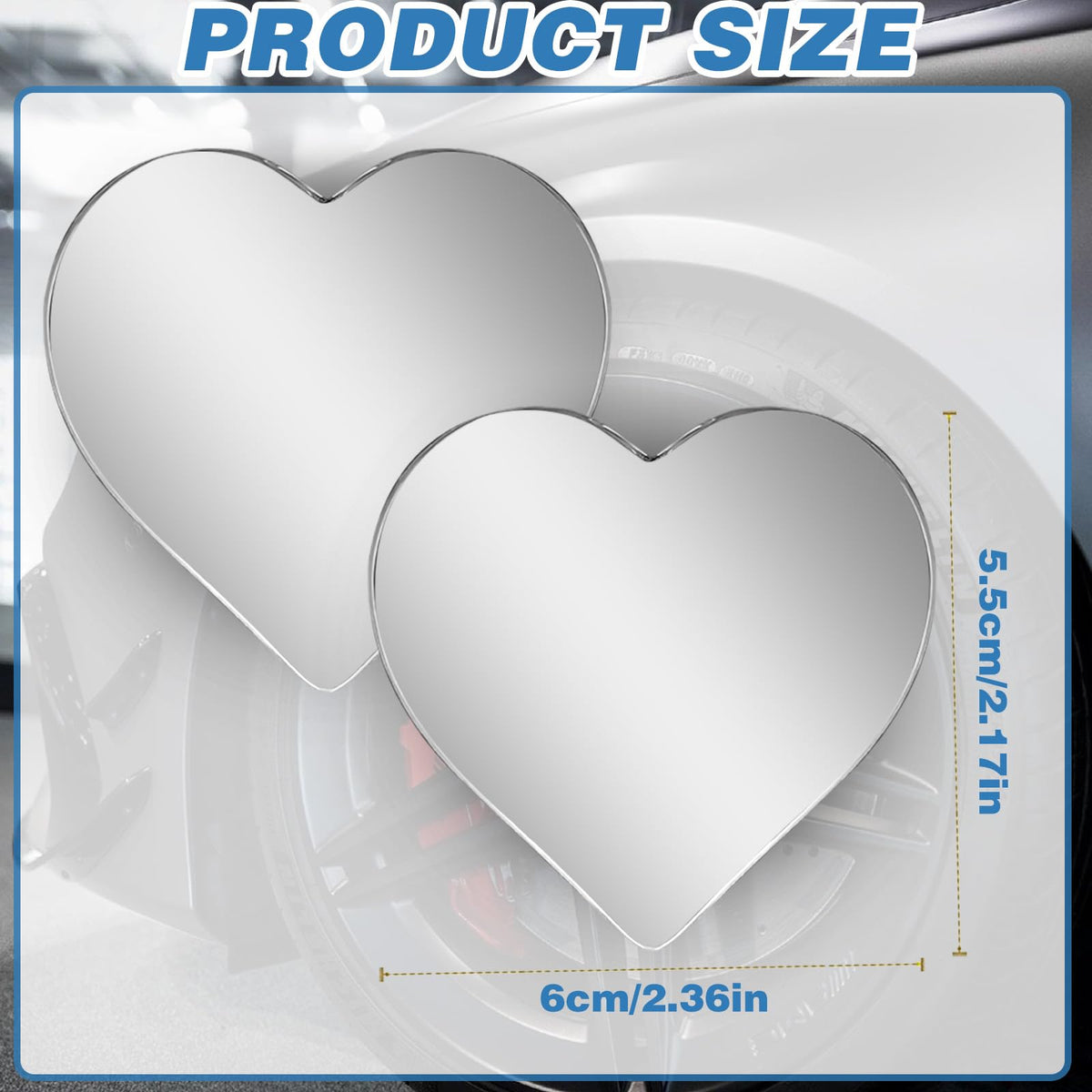 Cars Heart Shaped Blind Spot Mirrors