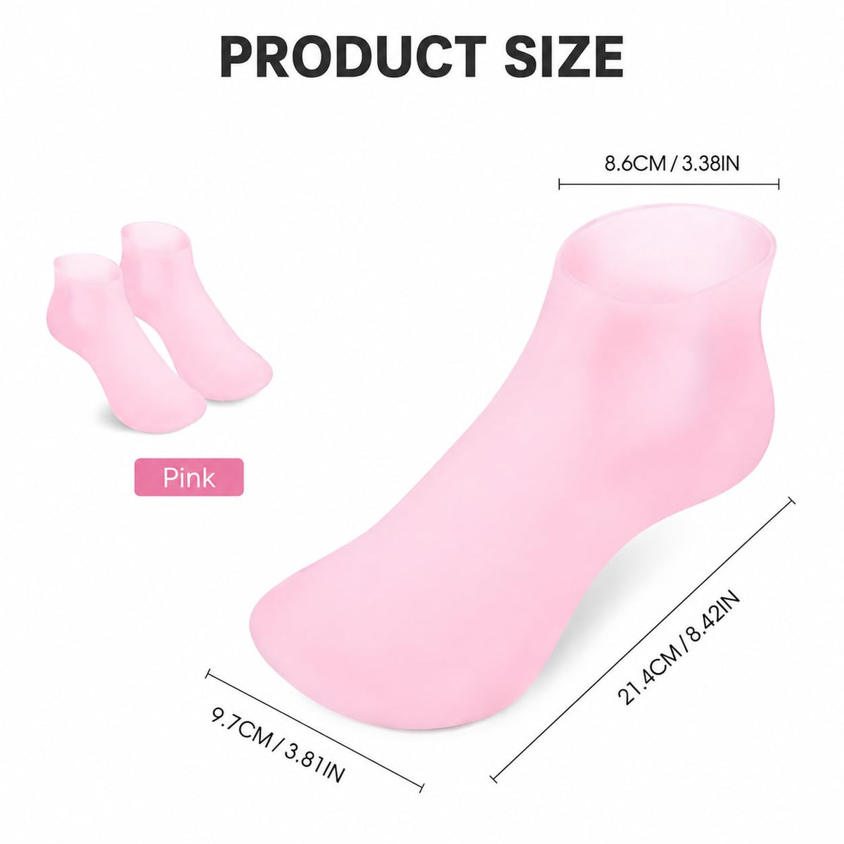 2 Pairs Silicone Socks for Dry Cracked Feet Women