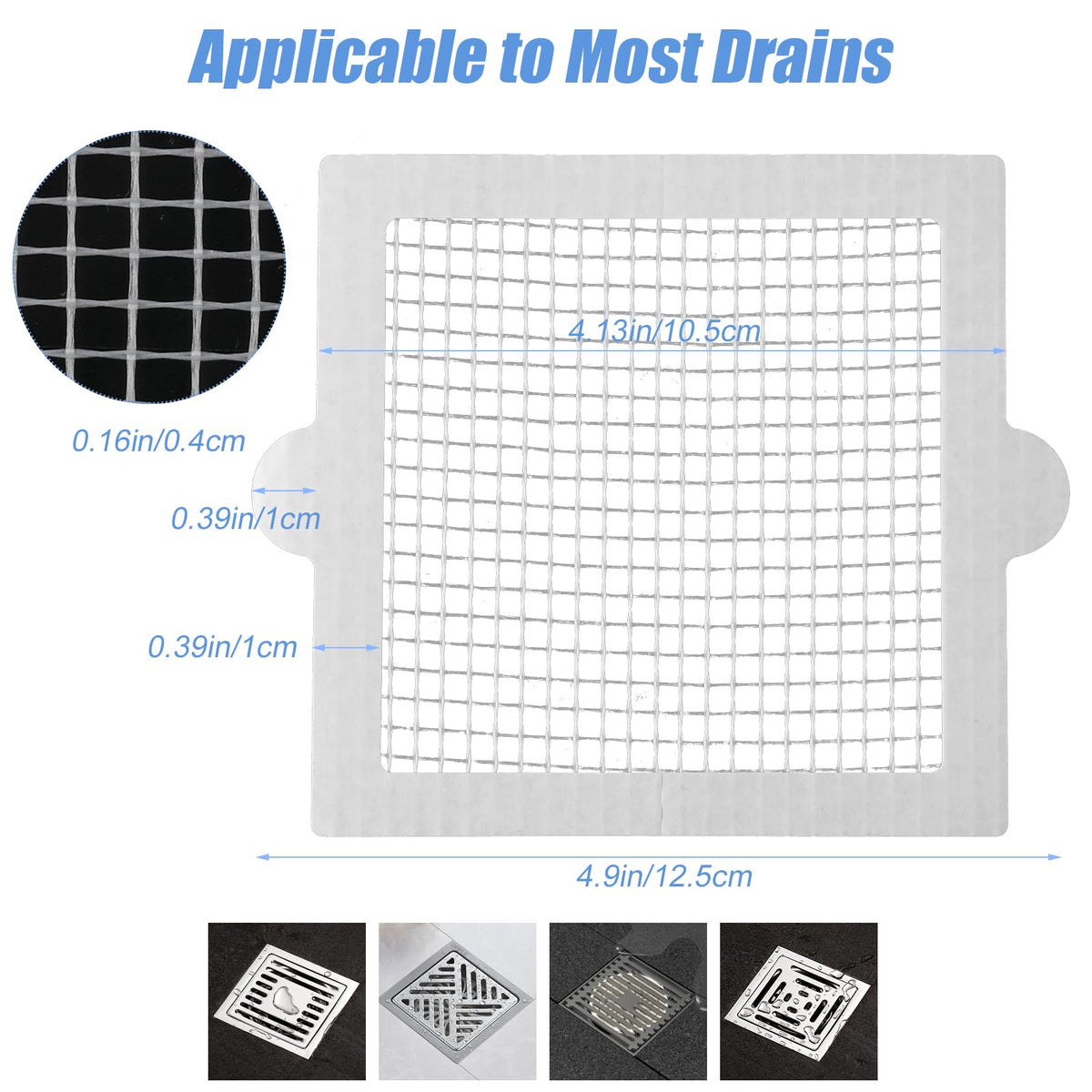 20-Pack Floor Drain Filter Adhesive Hair Trap Covers