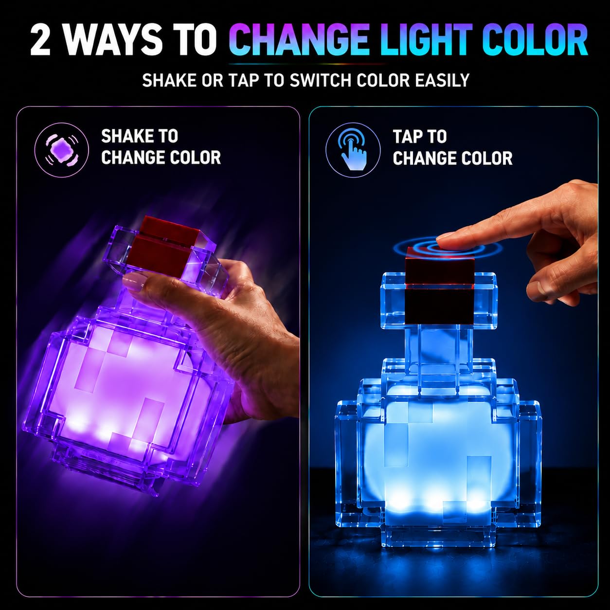 Minecraft Potion Bottle LED Color Changing