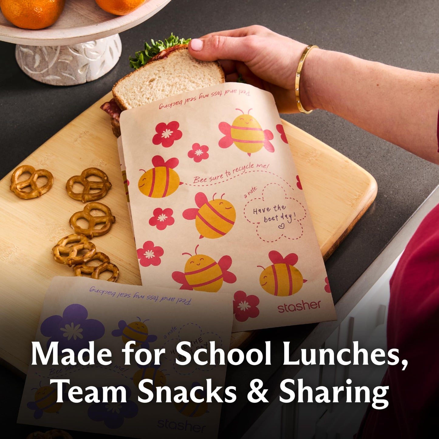 Recyclable Sealable Paper Sandwich Bags for Kids