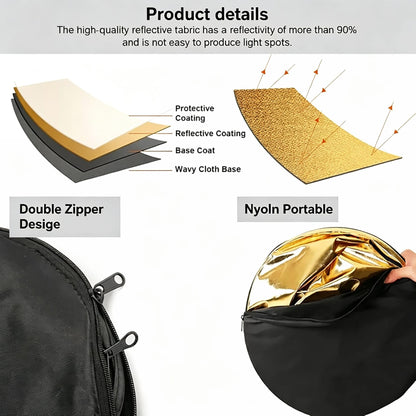 5 in 1 Collapsible Photography Reflector Diffuser with Bag