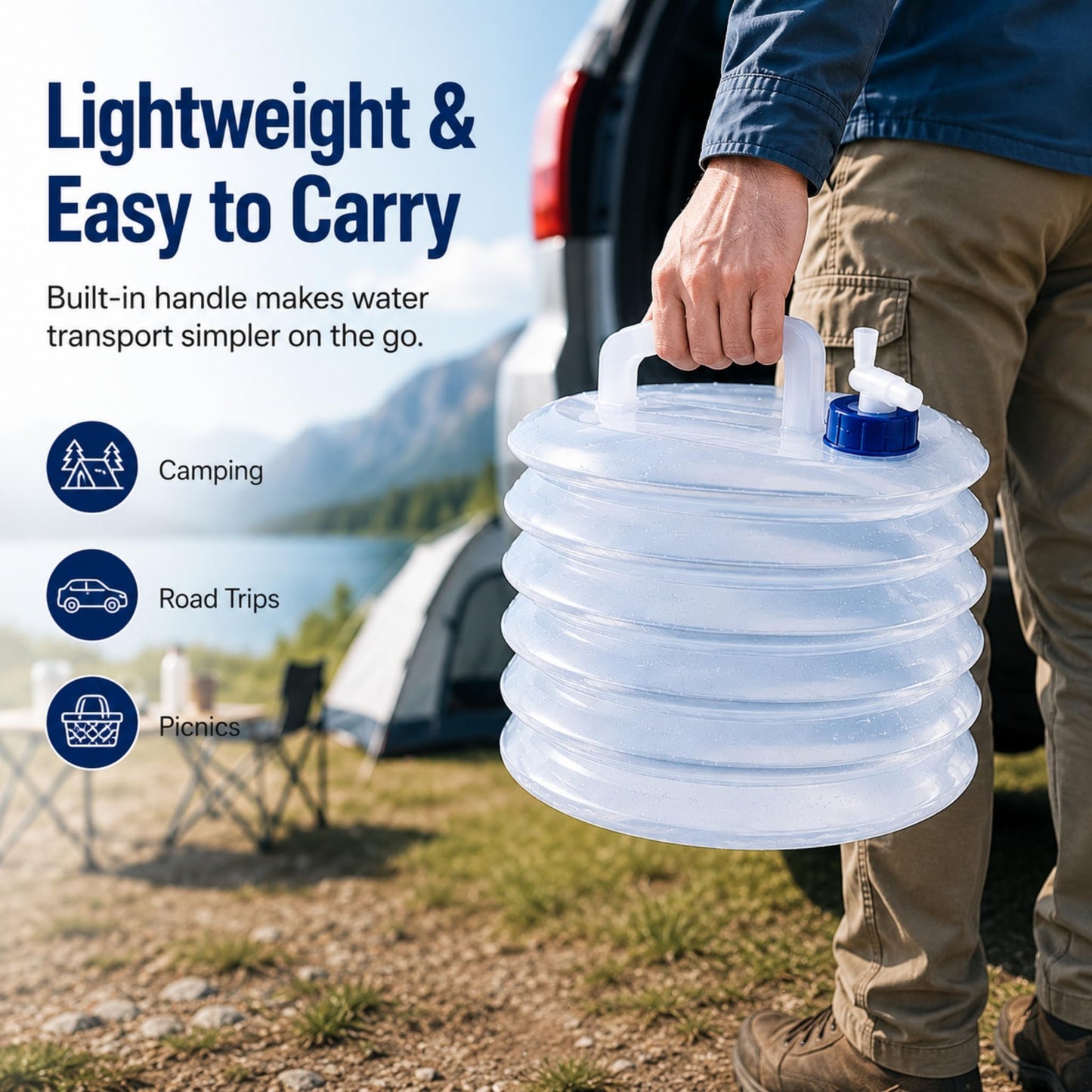 Collapsible Water Container With Spigot