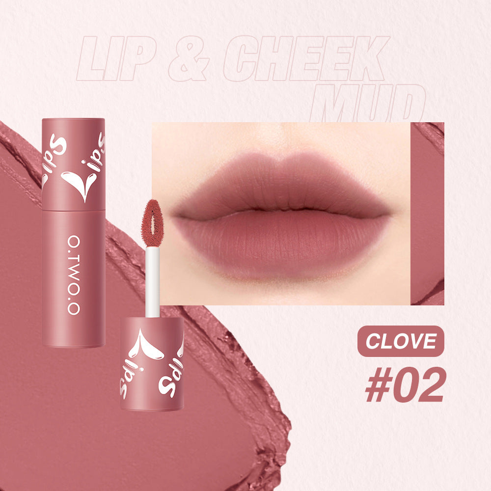 Lip & Cheek Mud Lipstick for Lips, Cheeks, Soft Mud Texture