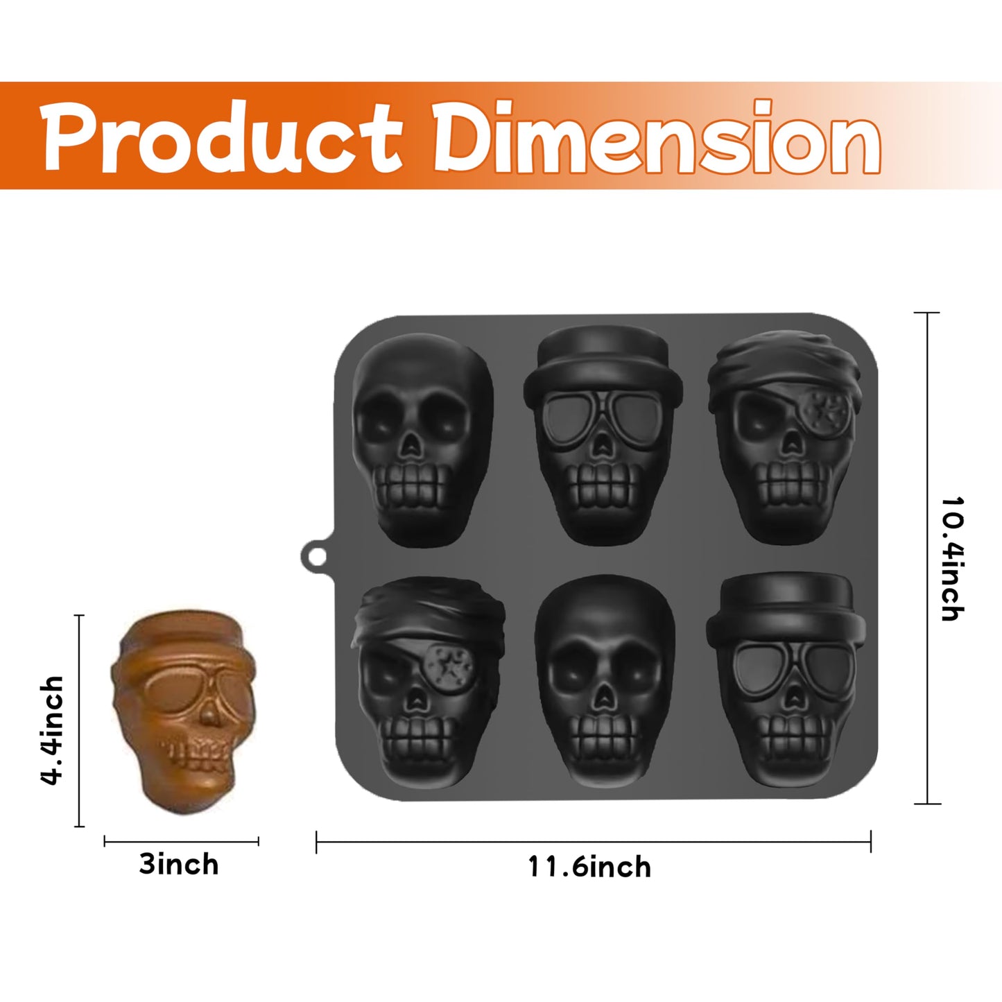 Halloween Skull Cake Pan Silicone Large Size Skull Baking Molds