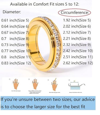 Titanium Fidget Rings for Women Anxiety Relasing
