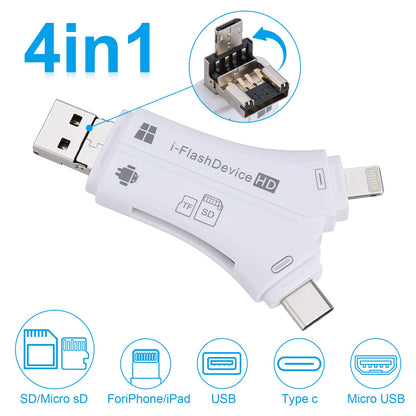 4 in 1 SD Card Reader Reads