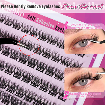 Natural Self Adhesive Reusable Clusters Lashes
