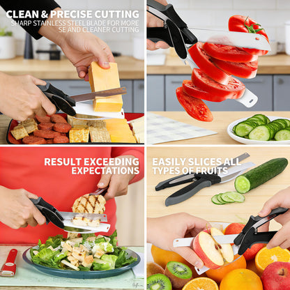 2 In 1 Kitchen Scissors With Cutting Board