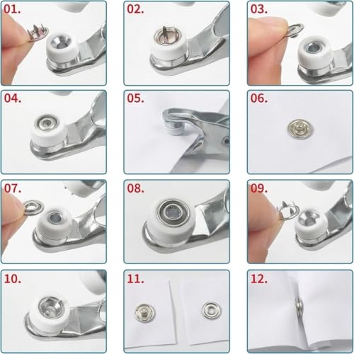 Snaps for Fabric with Fastener Pliers Press Tool Kit