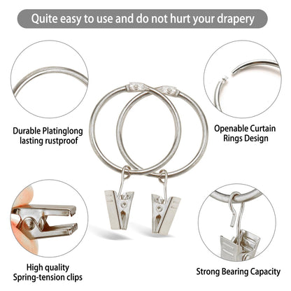 30 Pack Rings Curtain Clips