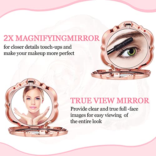 10 Pcs Rose Compact Mirror Bulk Rose Gold Wedding Quinceanera Favors