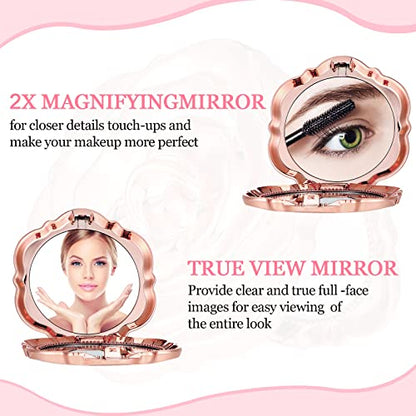 10 Pcs Rose Compact Mirror Bulk Rose Gold Wedding Quinceanera Favors