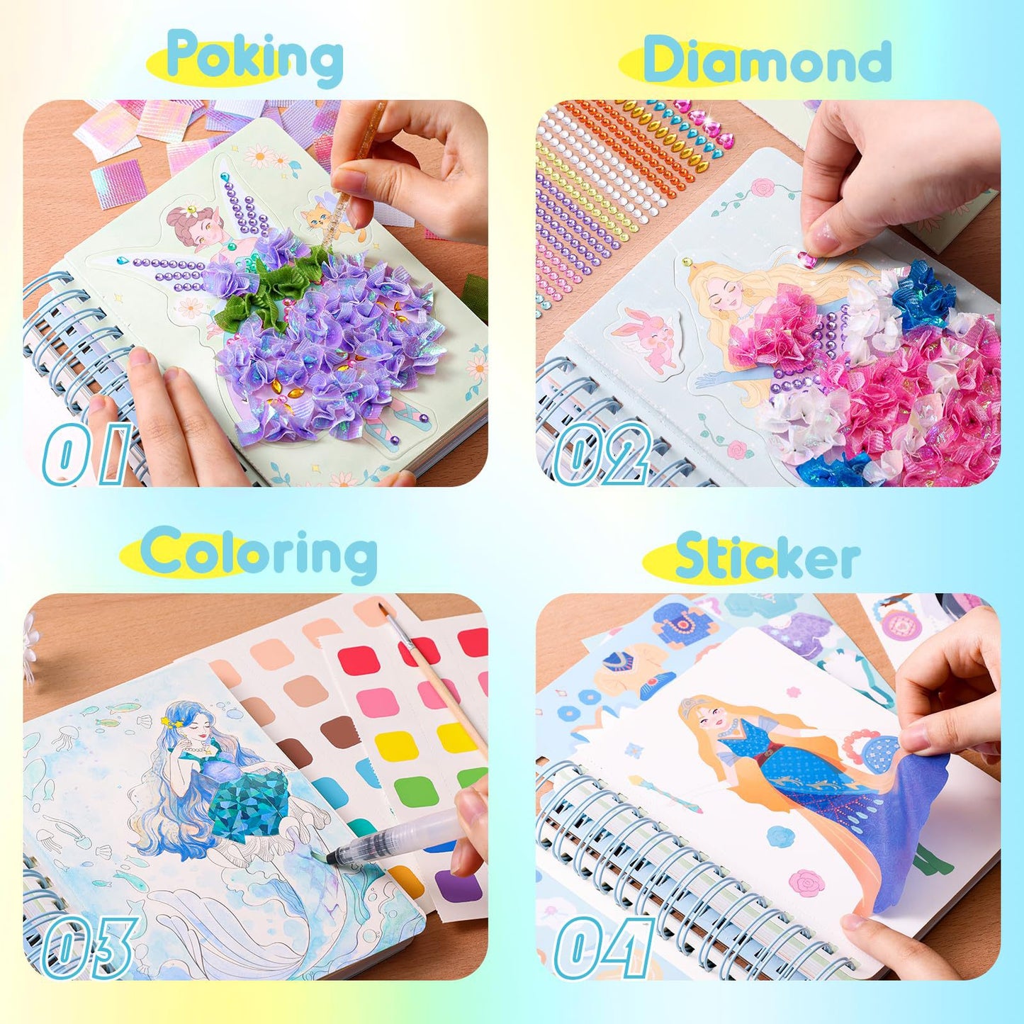 Punch-Art Craft Kit For Kids Aged 4–8-Princess-Themed DIY Toy For Kids