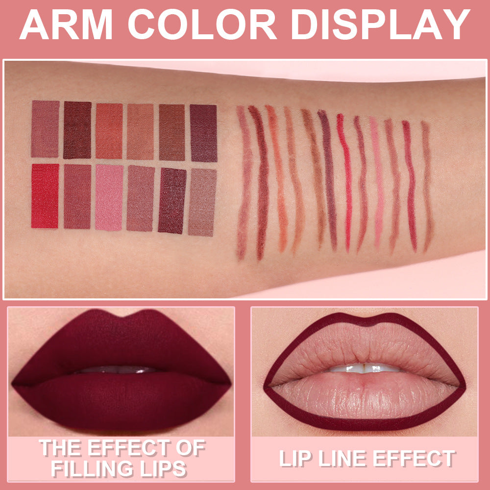 6 Colors Retractable Lip Liner Kit