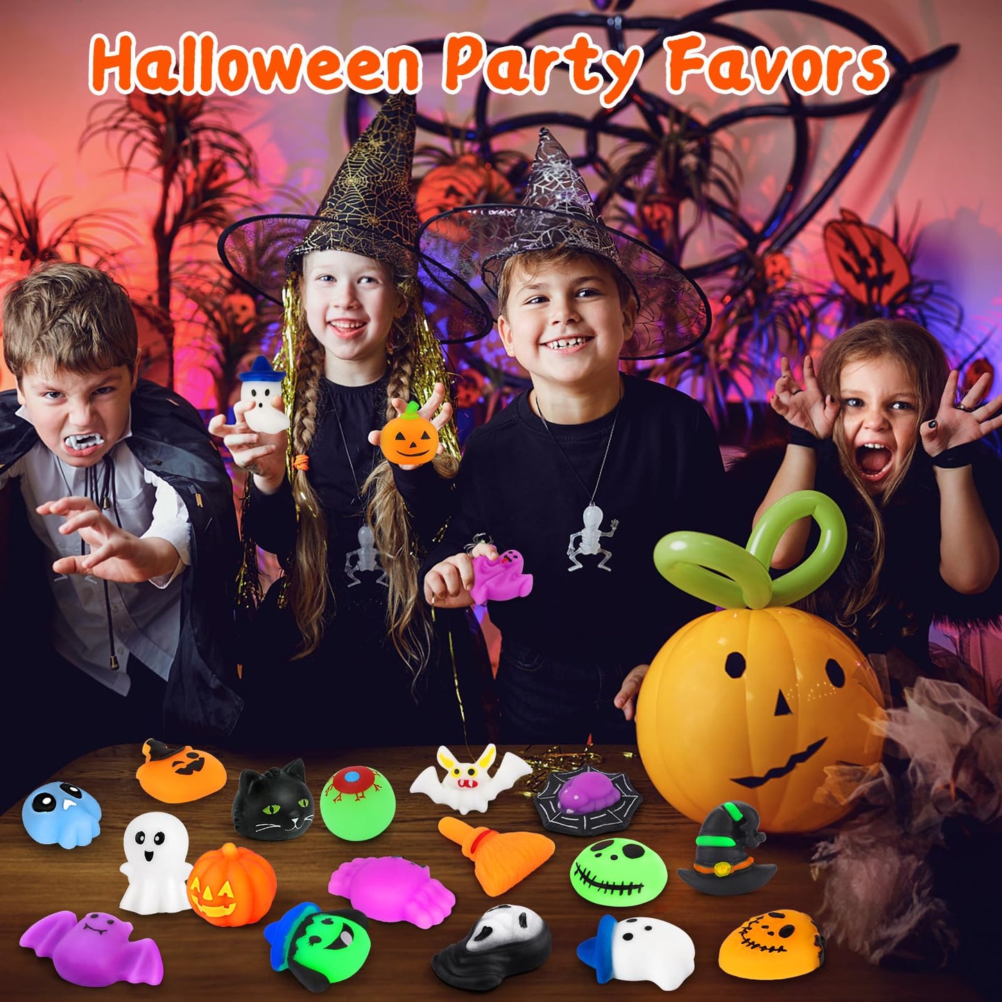 28 Pcs Halloween Mochi Squishy Toys