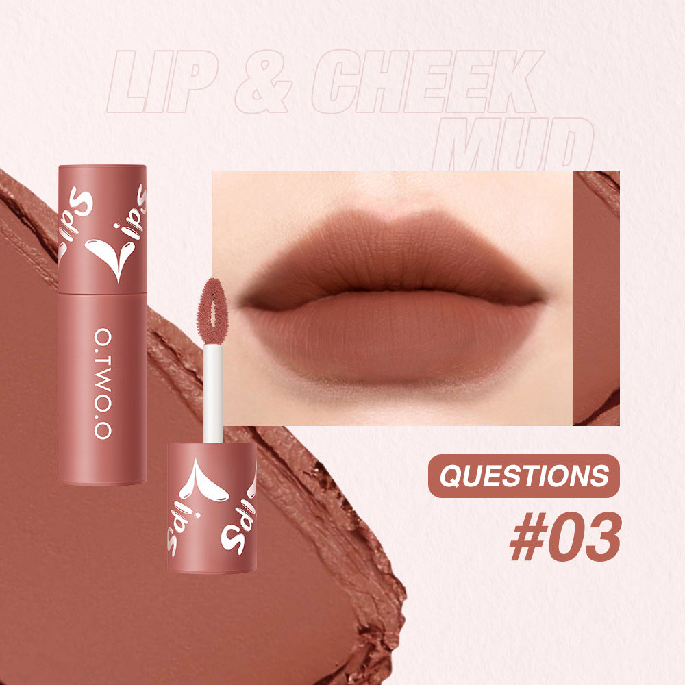 Lip & Cheek Mud Lipstick for Lips, Cheeks, Soft Mud Texture