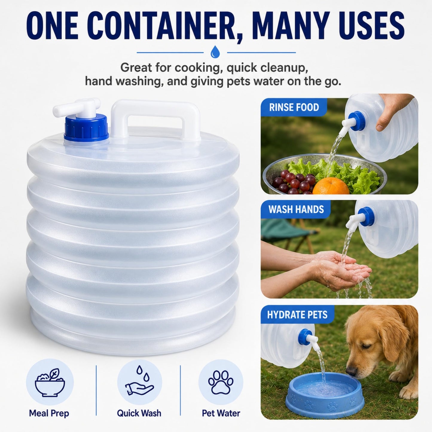 Collapsible Water Container With Spigot