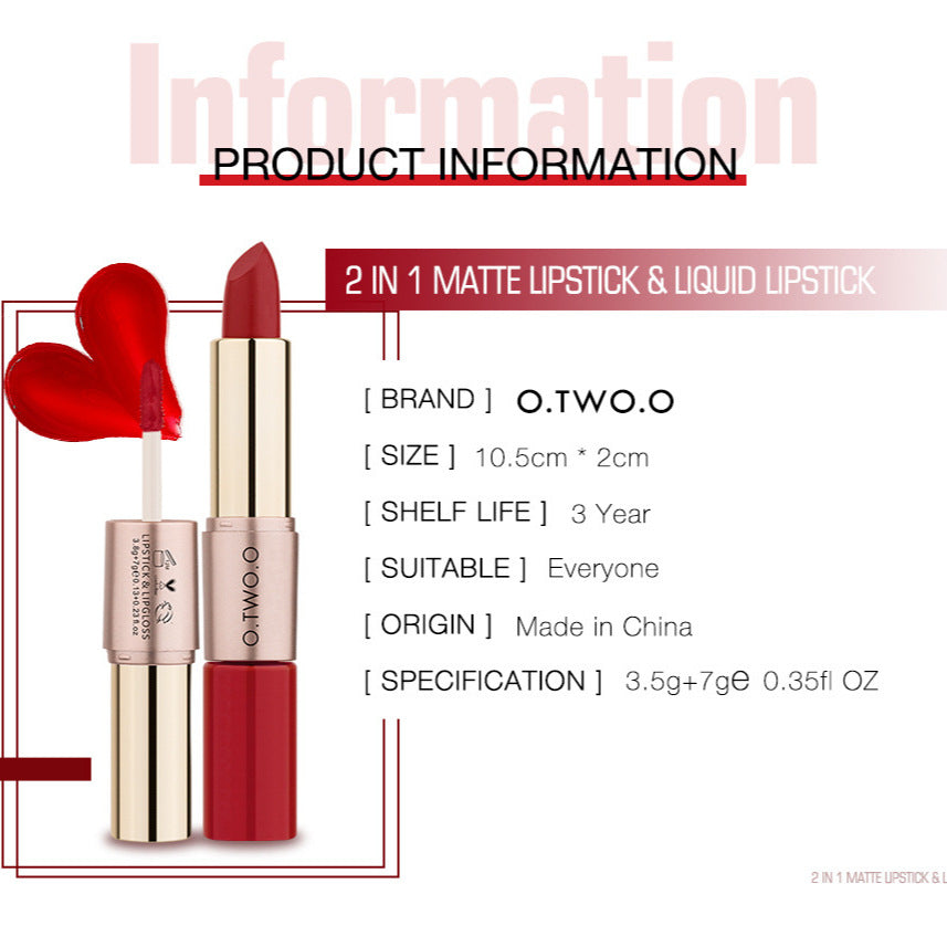 2-in-1 Matte Lip Gloss & Lipstick
