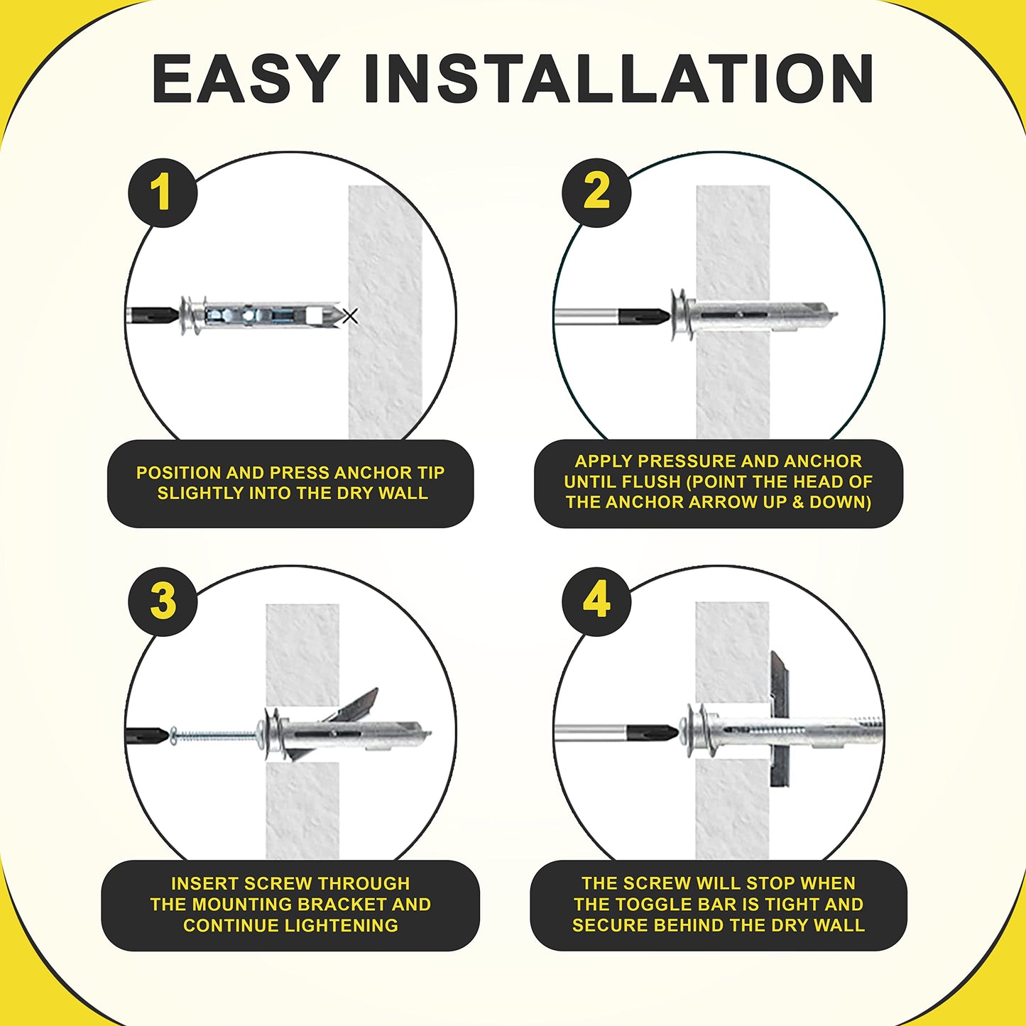 10 Pcs  Drywall Anchors and Screws Kit