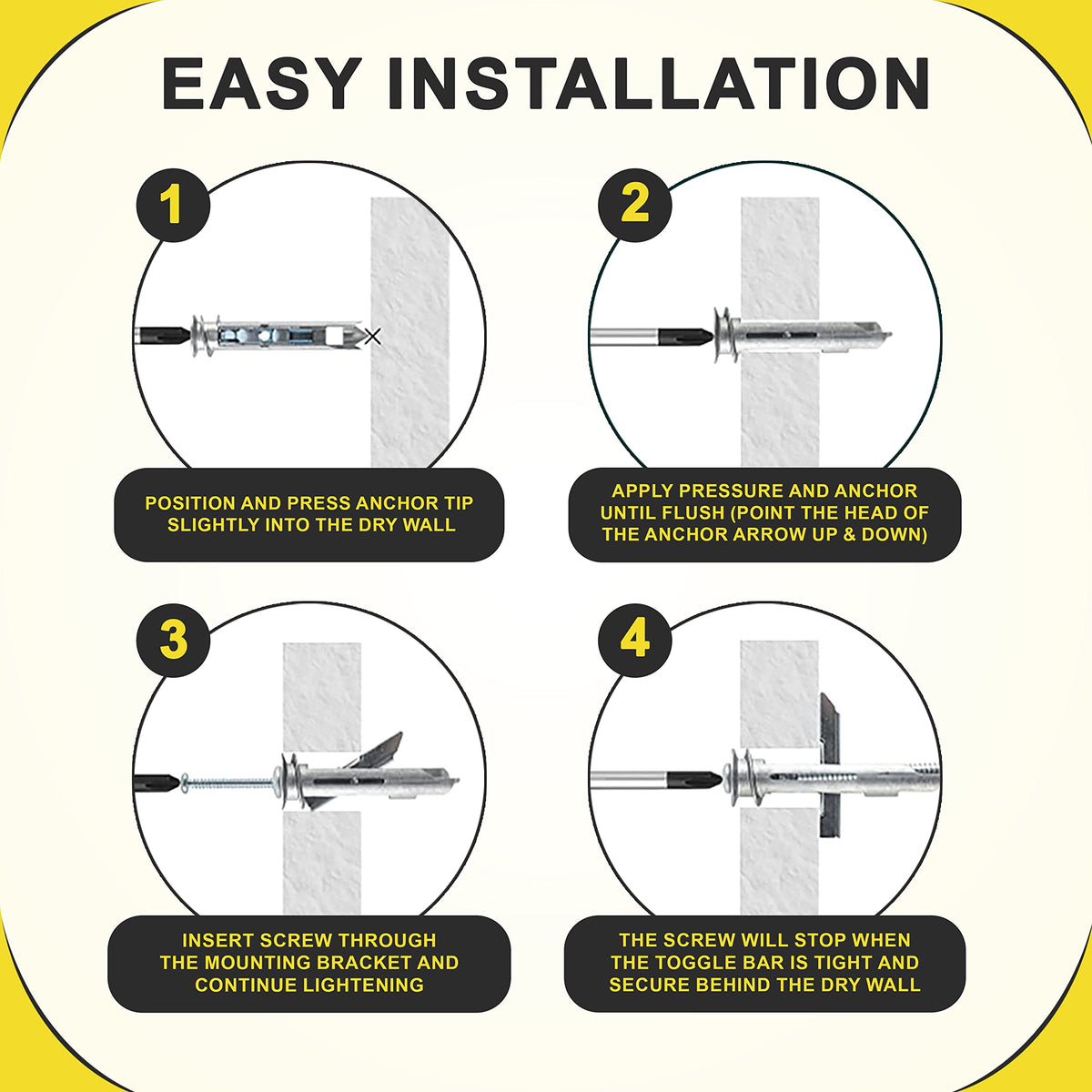 10 Pcs  Drywall Anchors and Screws Kit