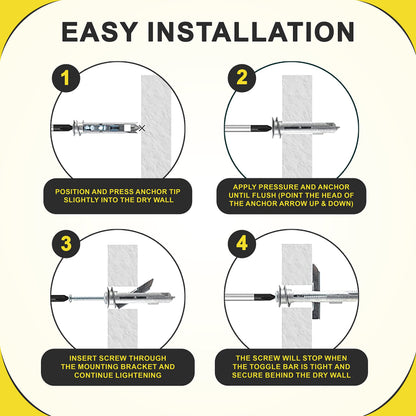 10 Pcs  Drywall Anchors and Screws Kit