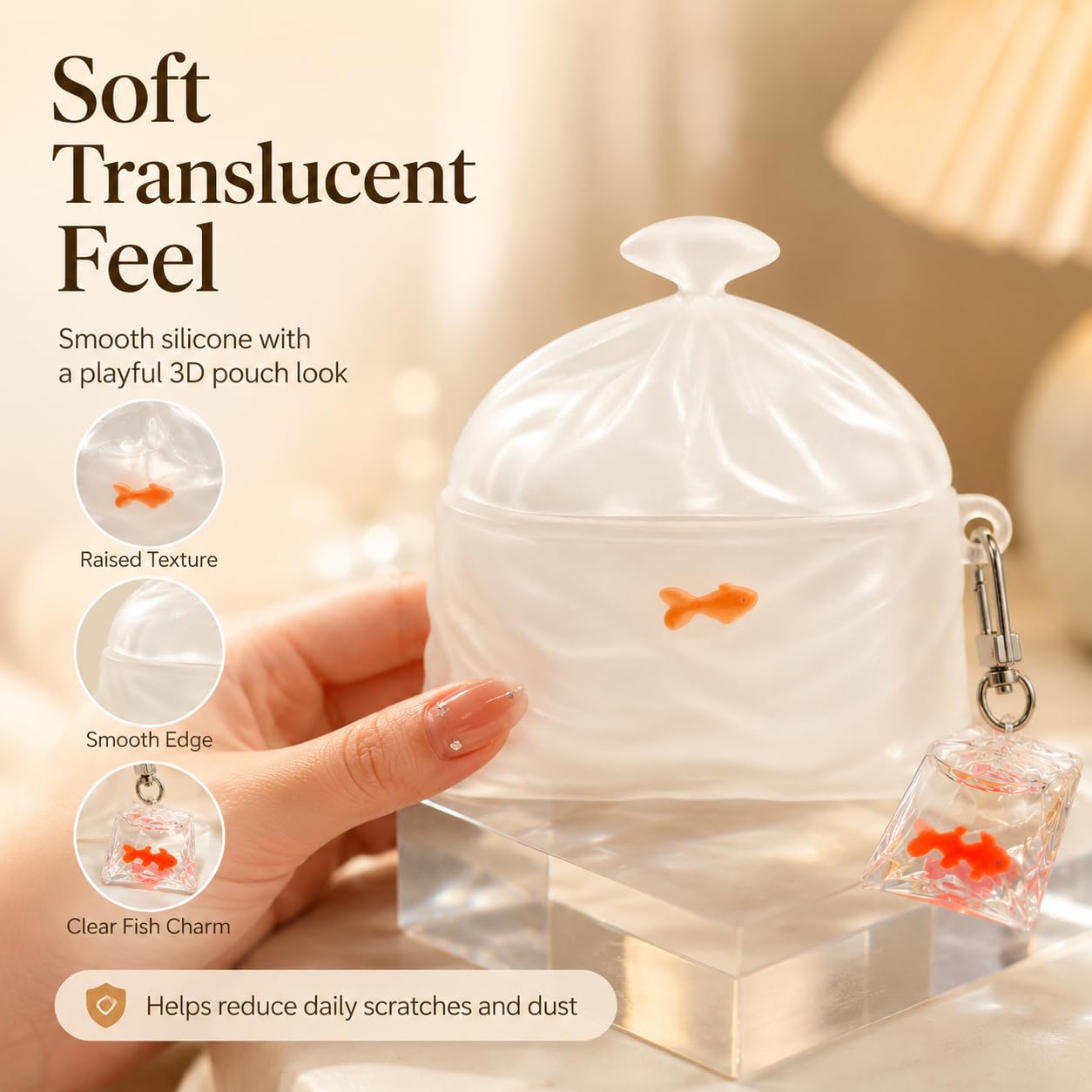 3D Funny Goldfish Bag Silicone Case