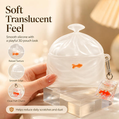 3D Funny Goldfish Bag Silicone Case