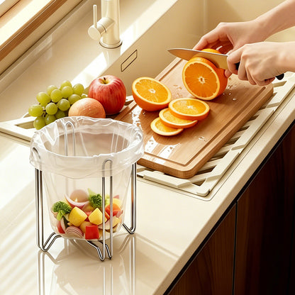 Foldable 304 Stainless Steel Trash Bag Holder