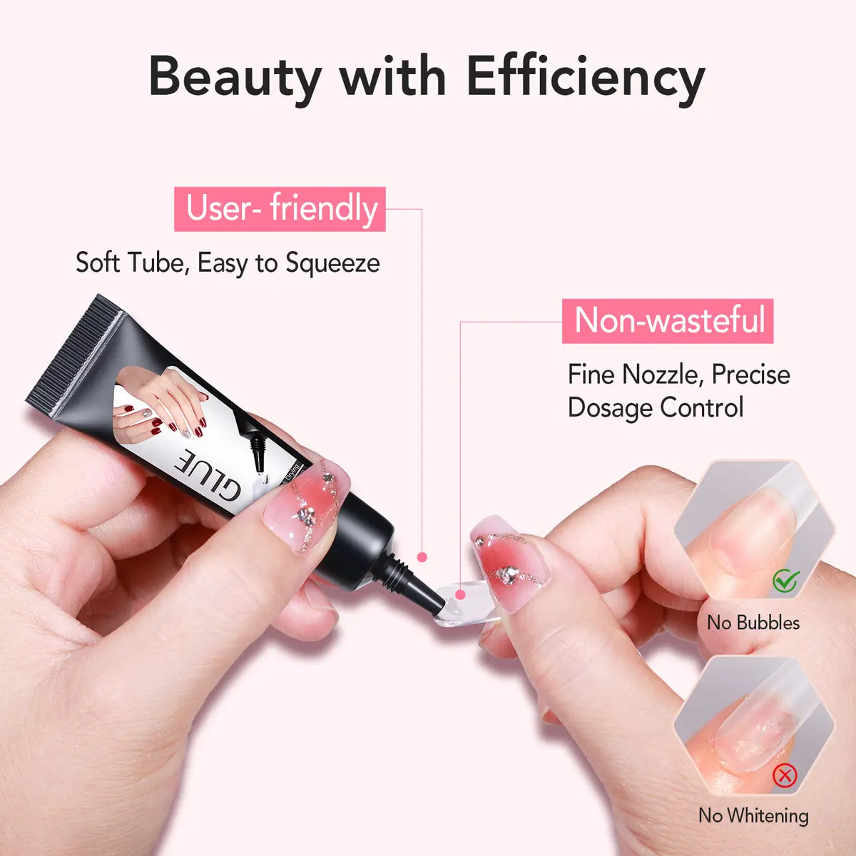 Quick-Drying Semi-Solid Nail Glue with 10ml Remover