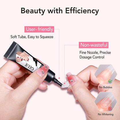 Quick-Drying Semi-Solid Nail Glue with 10ml Remover