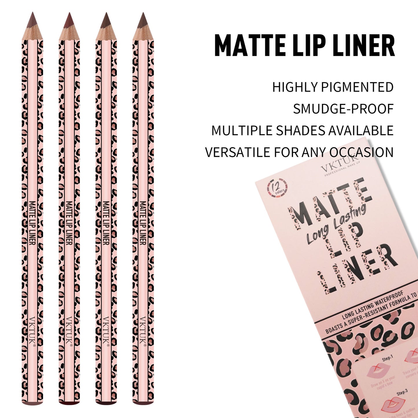 12-Color Ultra-Fine Lip Liner Set – Smooth Texture, Long-Lasting, Highly Pigmented