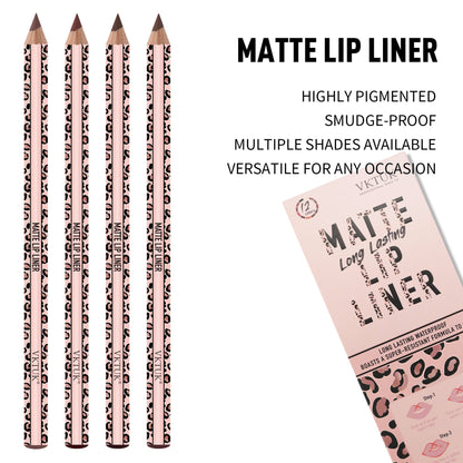 12-Color Ultra-Fine Lip Liner Set – Smooth Texture, Long-Lasting, Highly Pigmented