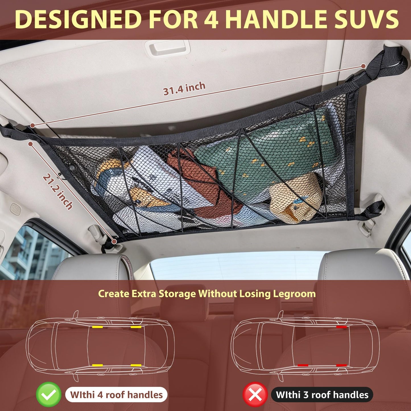Car Ceiling Cargo Net