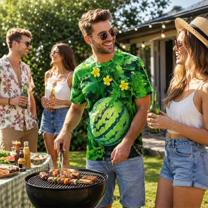 Funny 3D Watermelon Belly T Shirt for Men
