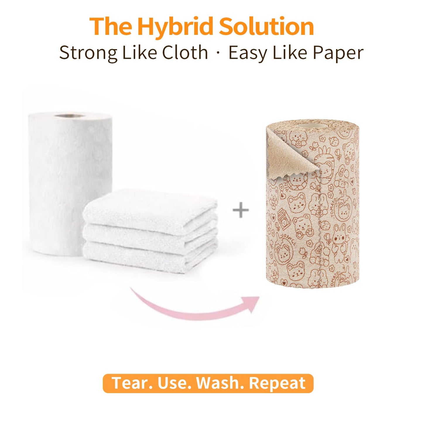 Two Volumes Tear Away Dish Cloths Rolls