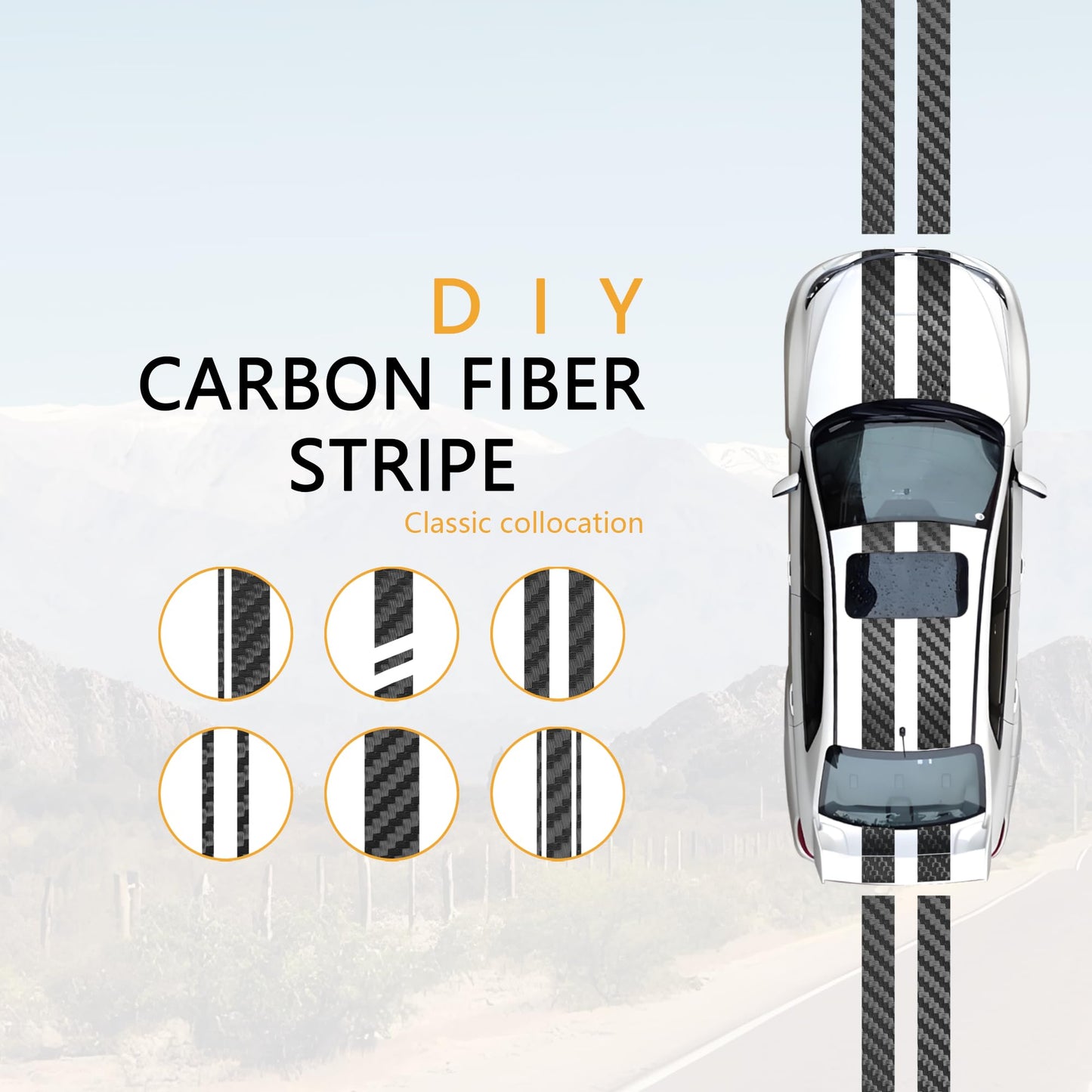 Carbon Fiber Wrap Pin Striping Tape for Cars